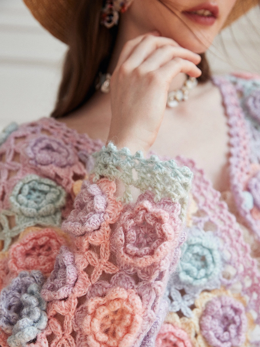 Manufacturer Custom Hand Crochet Women Chandail Lady Wool Pullover Woman Trui Woolen Camisola Wooly Cashmere Customized Fashion Cardigan Woollen Sweater